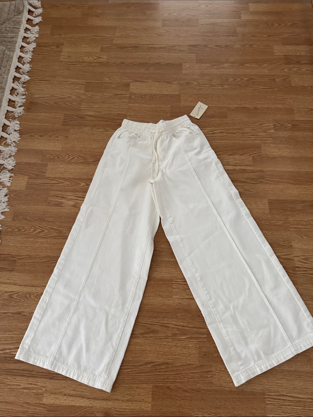 Target White Elastic-Waist Wide Leg Pants